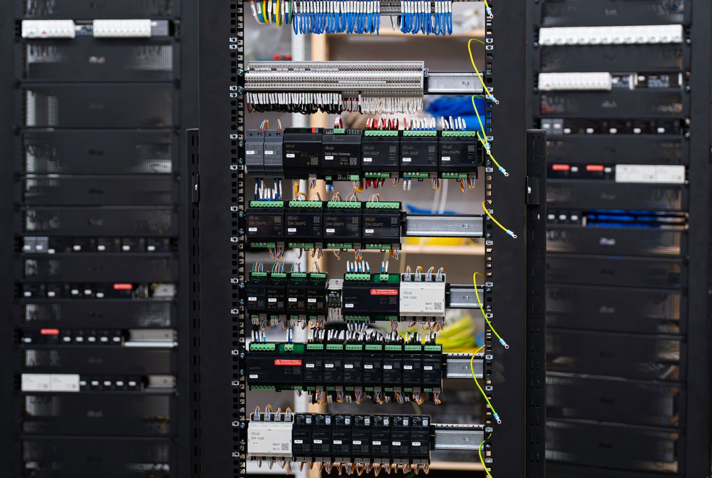 Server rack with network and control modules
